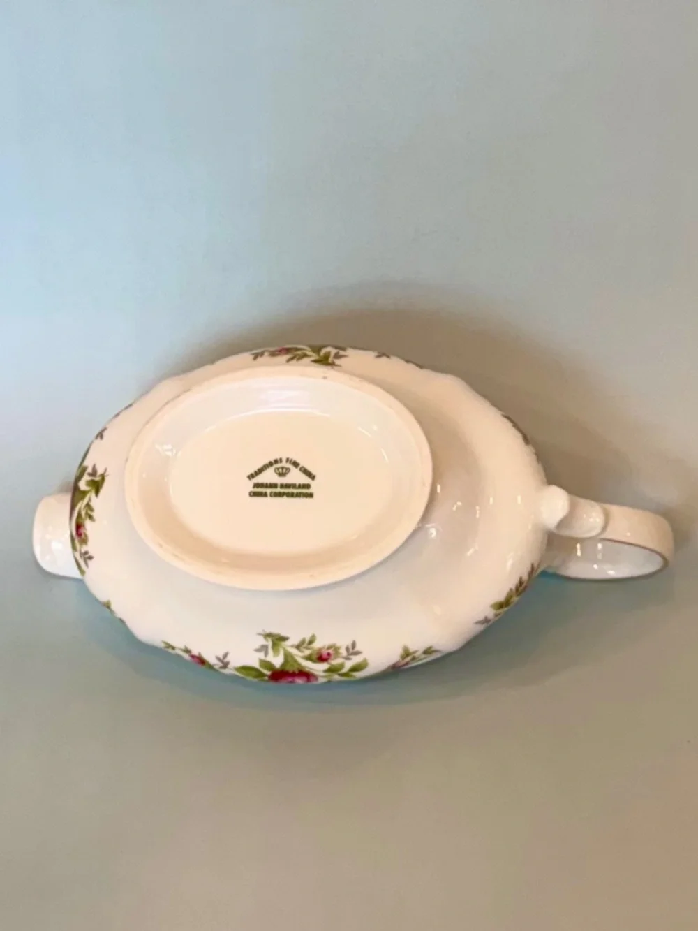 NWOT, Vintage Johann Haviland Traditions Elegant Moss Rose Pattern Gravy Boat
